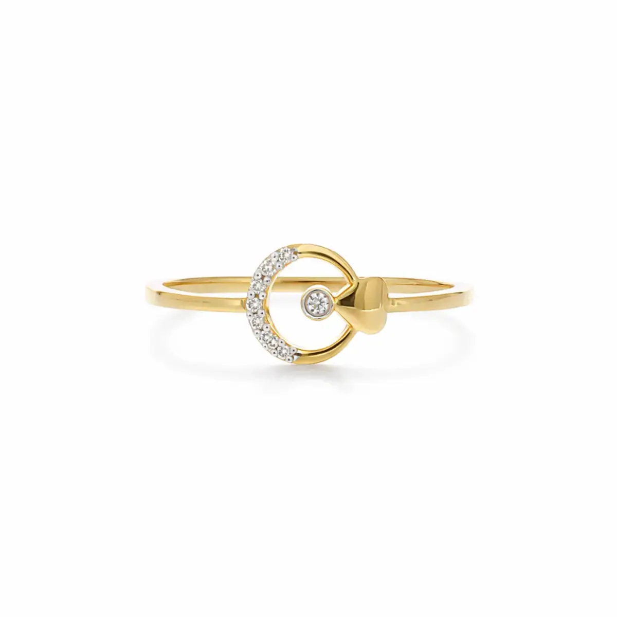 0.03 CT NATURAL DIAMOND WOMENS RING 18K GOLD